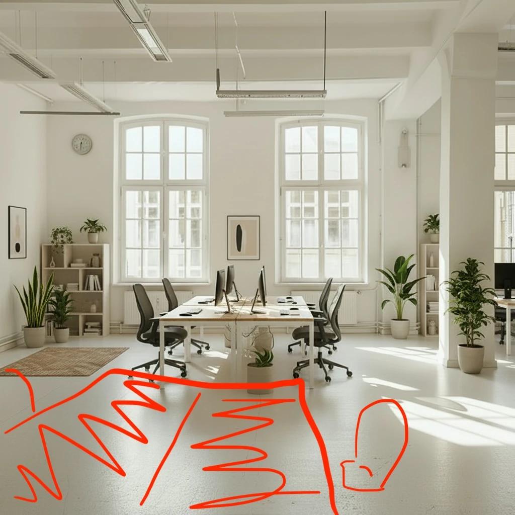 Empty room before virtual staging